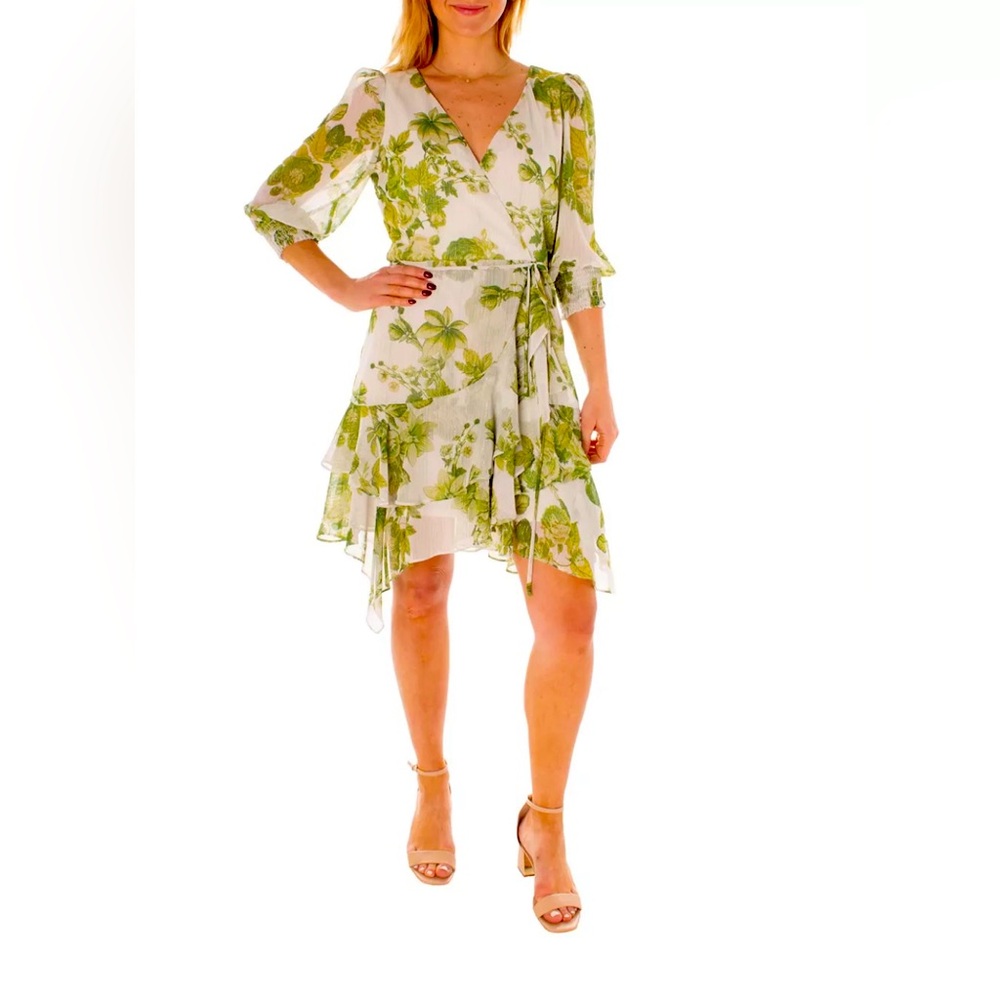 Maison Tara Cream Asymmetrical Wrap Sundress